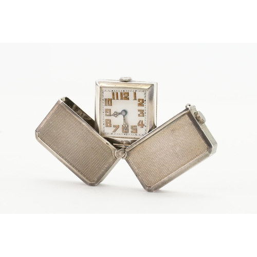 210 - A Silver Brevete 1920s Flip Open Pocket Watch in the lighter style. Engine turned design, marked wit... 