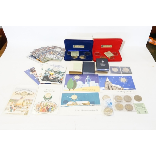 237 - A Tray of Coins to include Commemorative Coins Prince Charles/Diana, 6 x Isle of Man World Cup Crown... 