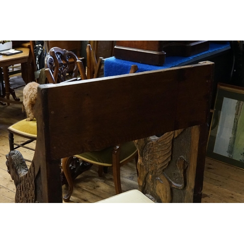 434 - A 1920s Heavily Carved Oak & a Carved Back 