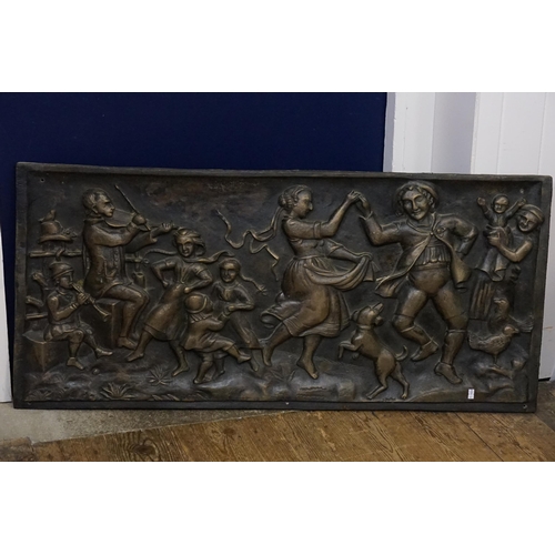 687 - A Decorative Fibreglass Panel depicting cavorting Dutch People. Measuring: 114cms across x 52cms dee... 