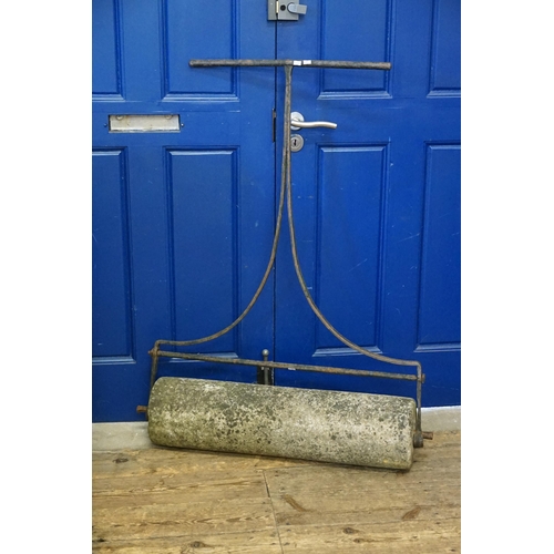 704 - A Late 19th Century Wrought Iron Garden Roller.