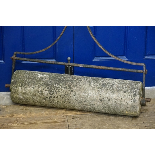 704 - A Late 19th Century Wrought Iron Garden Roller.