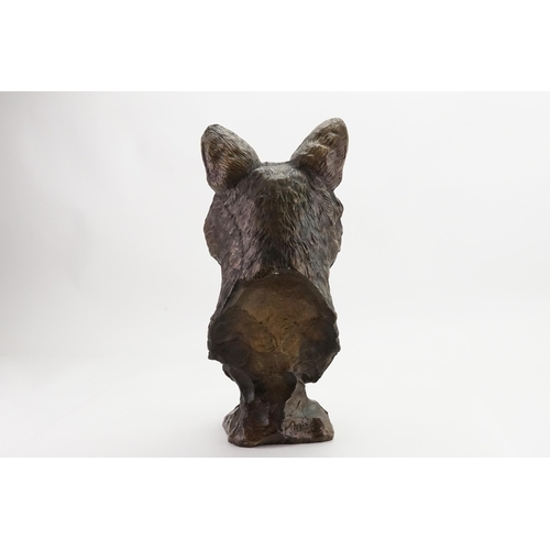 713 - An interesting study of a Fox's Head in it's jaws a Rabbit, Signed A.P. Tit. Measuring: 41cms High.