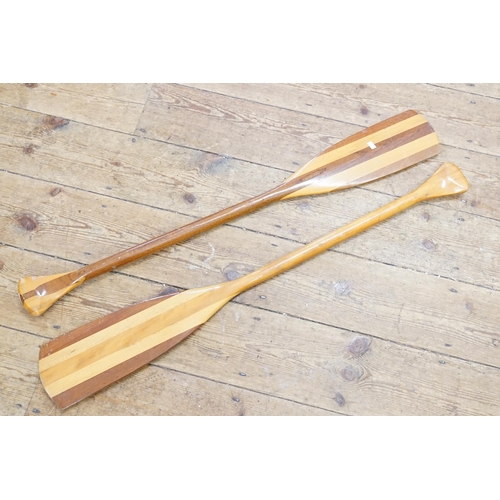 758 - A Pair of Sycamore & Beech Hardwood Kayak Paddles. Measuring: 99cms.