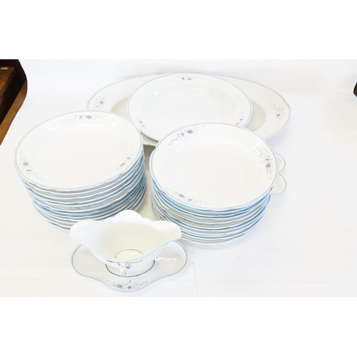 675 - A Continental Blue Floral Sprig Dinner China to include Serving Dishes, Sweet, First & Second Plates... 