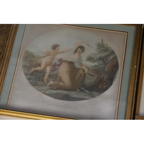 401 - Two Angelica Kauffman Bartolozzi Prints, Fishing Prints, Balloon Prints, etc. (9 in Total).