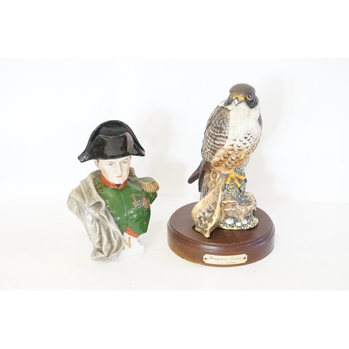 674 - A Royal Doulton Peregrine Falcon limited edition number 2207 & a Continental Study of Napoleon.