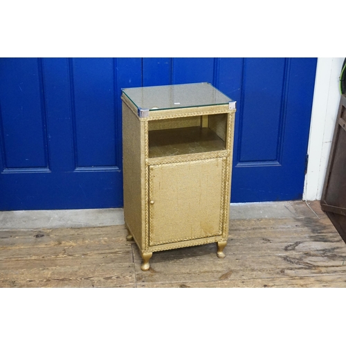 463 - A Woven Fibre Bedside Table.