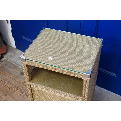 463 - A Woven Fibre Bedside Table.