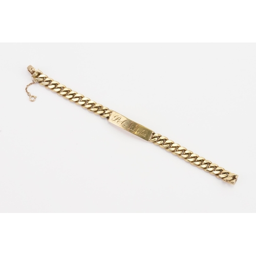 160 - A 9ct gold heavy tag bracelet. Weight 68.6g.