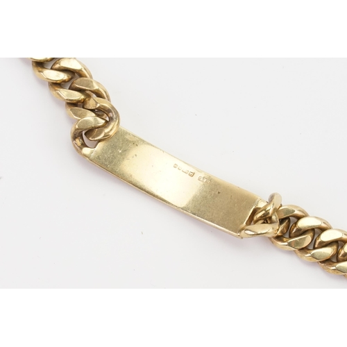 160 - A 9ct gold heavy tag bracelet. Weight 68.6g.