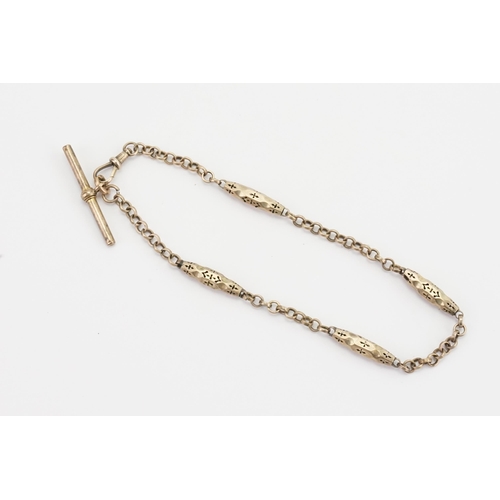 124 - A 9ct gold Victorian designed Albert chain. Weight 13.5g. Length 31cm.