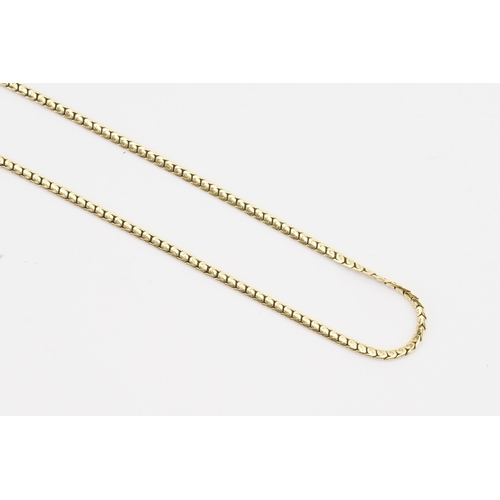 121 - A 9ct gold snake chain style necklace. Weight 7.3g. Length 44cm. AF.