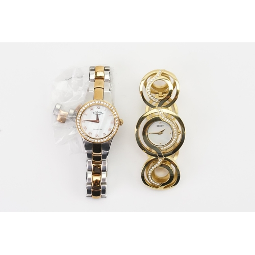 198 - Two ladies watches, to include a mother of pearl set Rotary, and a dress seksy watch.