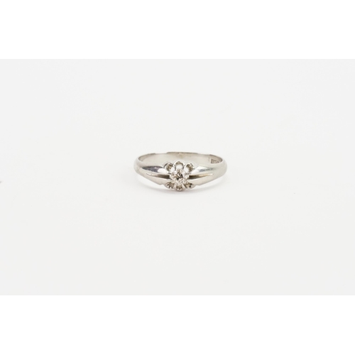 132 - A platinum set diamond gypsy ring, set with an old cut diamond approx 0.2ct. Weight 6.9g. Size U.