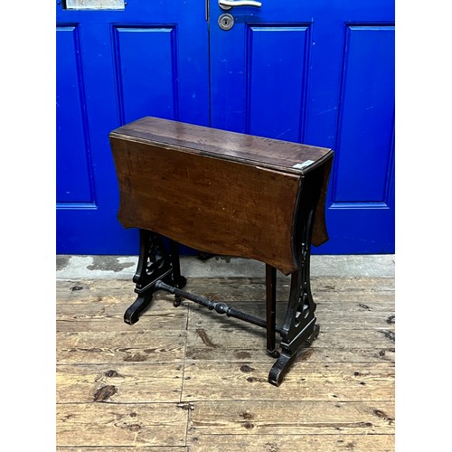 413 - A Late 19th Century Mahogany Drop-Flap Sutherland Table with Pierced Open Work Supports. Measuring: ... 