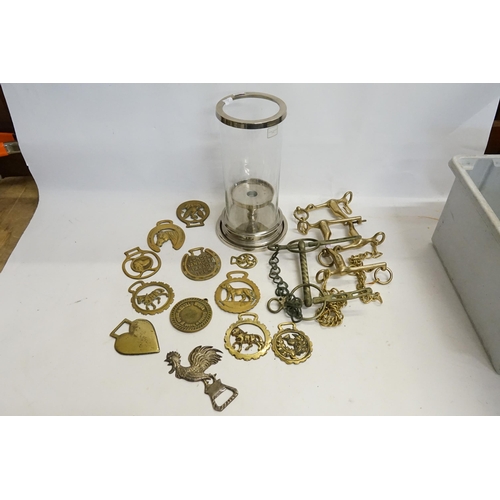 720 - A Collection of Horse Brasses, Crowing Cockerel Bottle Opener, Horse Bits, etc.