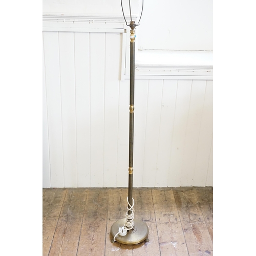 691 - A Brass Column Standard Lamp on base. Measuring: 125cms high.