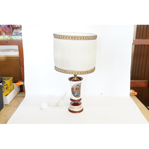 696 - A Modern Puce Table Lamp with Shade.