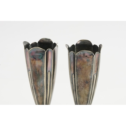 66 - An interesting pair of Silver Plated Specimen Vases marked for 