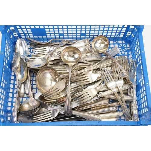 75 - A collection of silver plated cutlery.