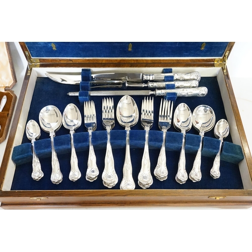 57 - A Canteen of Silver Plated King's Pattern Cutlery by John Barker to include Carving Set & Serving Sp... 