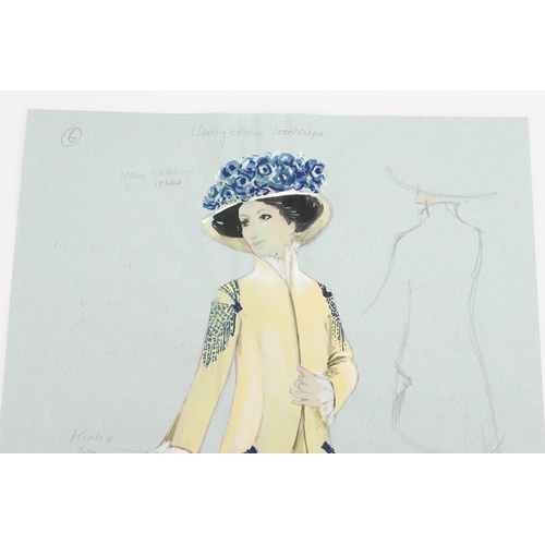 508 - Ex-Collection of Evelyn Cracknel Stage Theatre designs for a portrait of a Lady in an Edwardian Dres... 