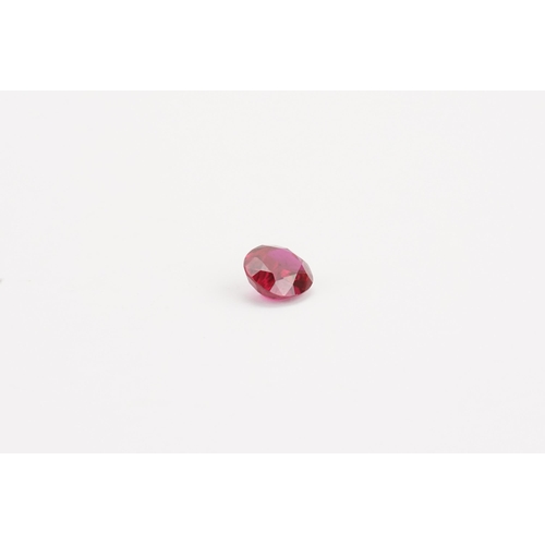 91 - A deep single stone cushion cut ruby. Weight 1g. 10.9mm x 10mm. 5.5mm deep.