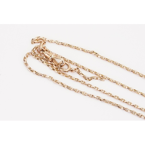 98 - A 9ct gold long chain. AF. Weight 12g. Length 140cm.