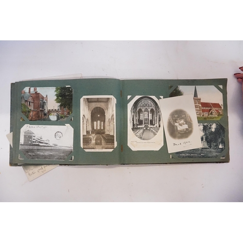 493 - A Vintage Post Card Album containing Nelson's Flagship, The Foudroyant wrecked at Blackpool 1897, Vi... 