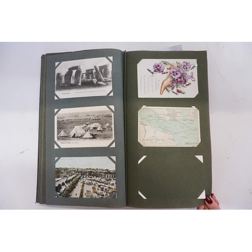 494 - A Vintage Post Card Album to include Captain Cody in his Aeroplane, Thomas Lipton, Shamrock I & Sham... 