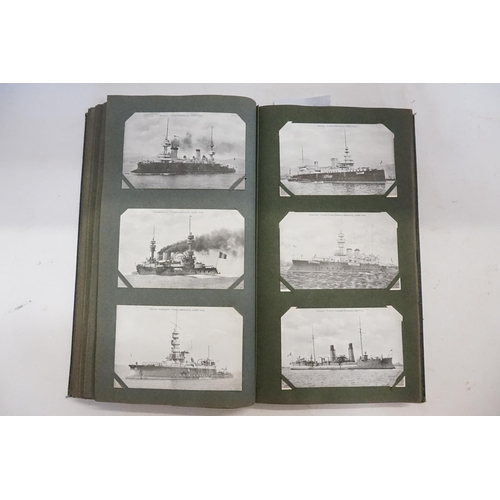 494 - A Vintage Post Card Album to include Captain Cody in his Aeroplane, Thomas Lipton, Shamrock I & Sham... 