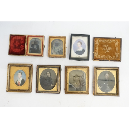 747 - A Collection of Victorian Daguerreotypes to include portraits of Young Men, Ladies, etc. (7 inTotal)... 