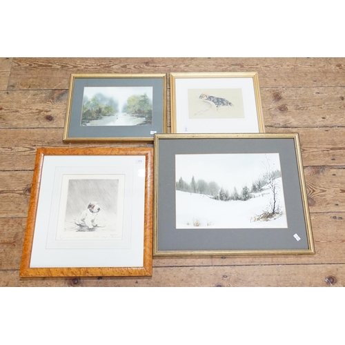 836 - A Collection of Prints including a Limited Edition of a Terrier by Nadlmeya, a Waller Water Colour &... 