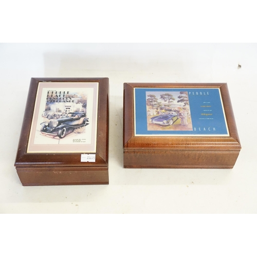 413 - A Pair of Wooden boxes from Pebble Beach.