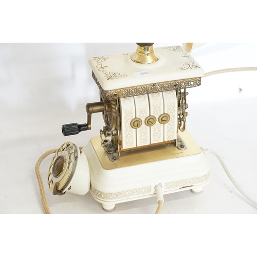 525 - A 1960s Cream Painted & Metal mounted Ladies Boudoir Phone.