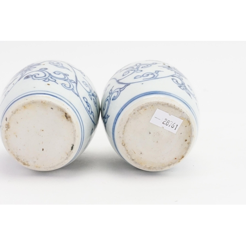 869 - Ex Collection Theophilus Peters - A Pair of Chinese Blue & White Ginger Jars possibly 