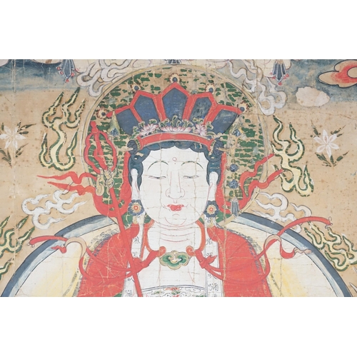 846 - Ex Collection Theophilus Peters - A Pair of Two out of the three Great Bodhisattvas Scrolls on Silk ... 