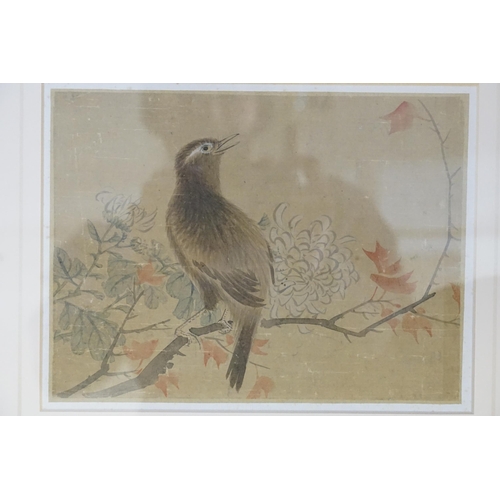 852 - Ex Collection Theophilus Peters - Four Chinese matching Animal Silk Water Colours in frames. Measuri... 