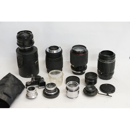 430 - A Collection of Camera Lenses to include a Sigma, a Hoya, Macro 8506620, a Takumar 5604679, etc.