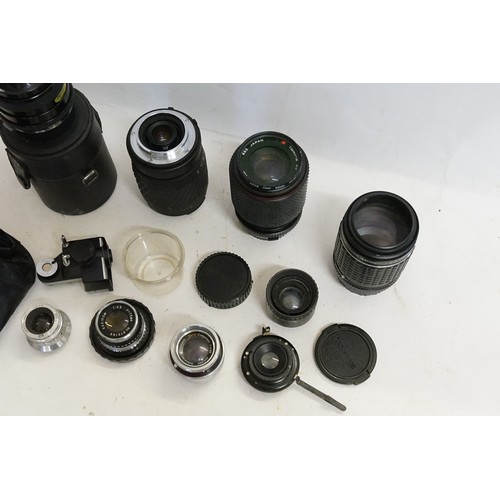 430 - A Collection of Camera Lenses to include a Sigma, a Hoya, Macro 8506620, a Takumar 5604679, etc.