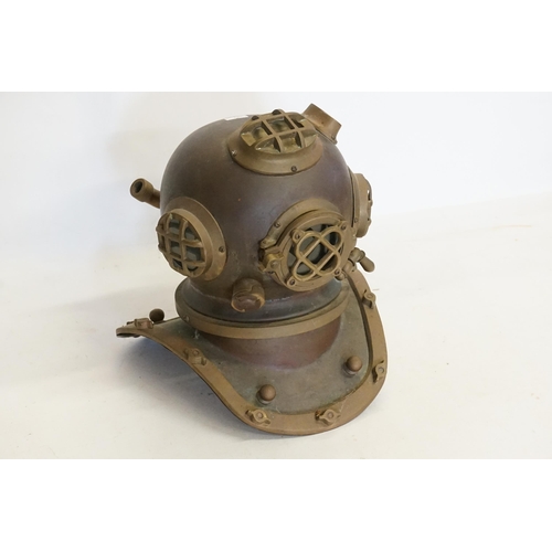 741 - A Quarter Scale Copper Diver's Helmet.