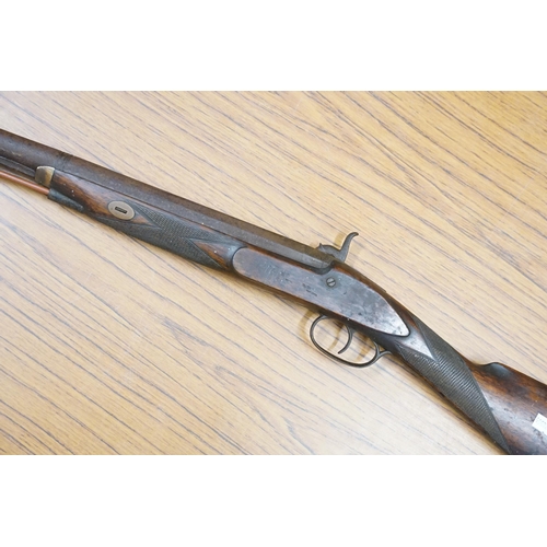 343 - A Late 19th Century Precussion Capped Fowling Gun on a Mahogany Stock with engraved decoration Compl... 