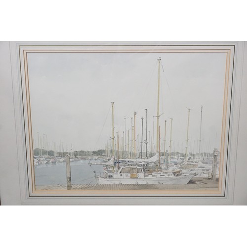 788 - A Water Colour of Lymington Yacht Haven by Stanley Orchart (1920-2005) painted in 1979, Framed & Gla... 