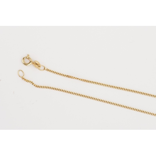 203I - A 9ct gold thin chain. Weight 2.3g. Length 44cm.