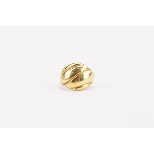 80 - A 18ct gold swirl design ring. Weight 7.2g. Size J.