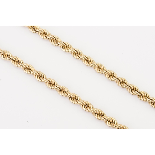 163 - A 9ct gold rope design necklace. Weight 12.1g.