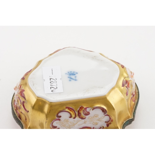 188 - A 19th century Napoles porcelain brass mounted gold gilt floral Meissen design snuff box. Decorated ... 