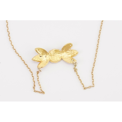 83 - A British colonial style high carat gold and rose cut diamond set necklace, designed as a bow format... 