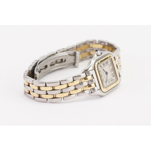 169 - A 18ct gold and stainless steel Cartier Ladies Panthere De Cartier wrist watch. No. 620673UF 1120. 2... 